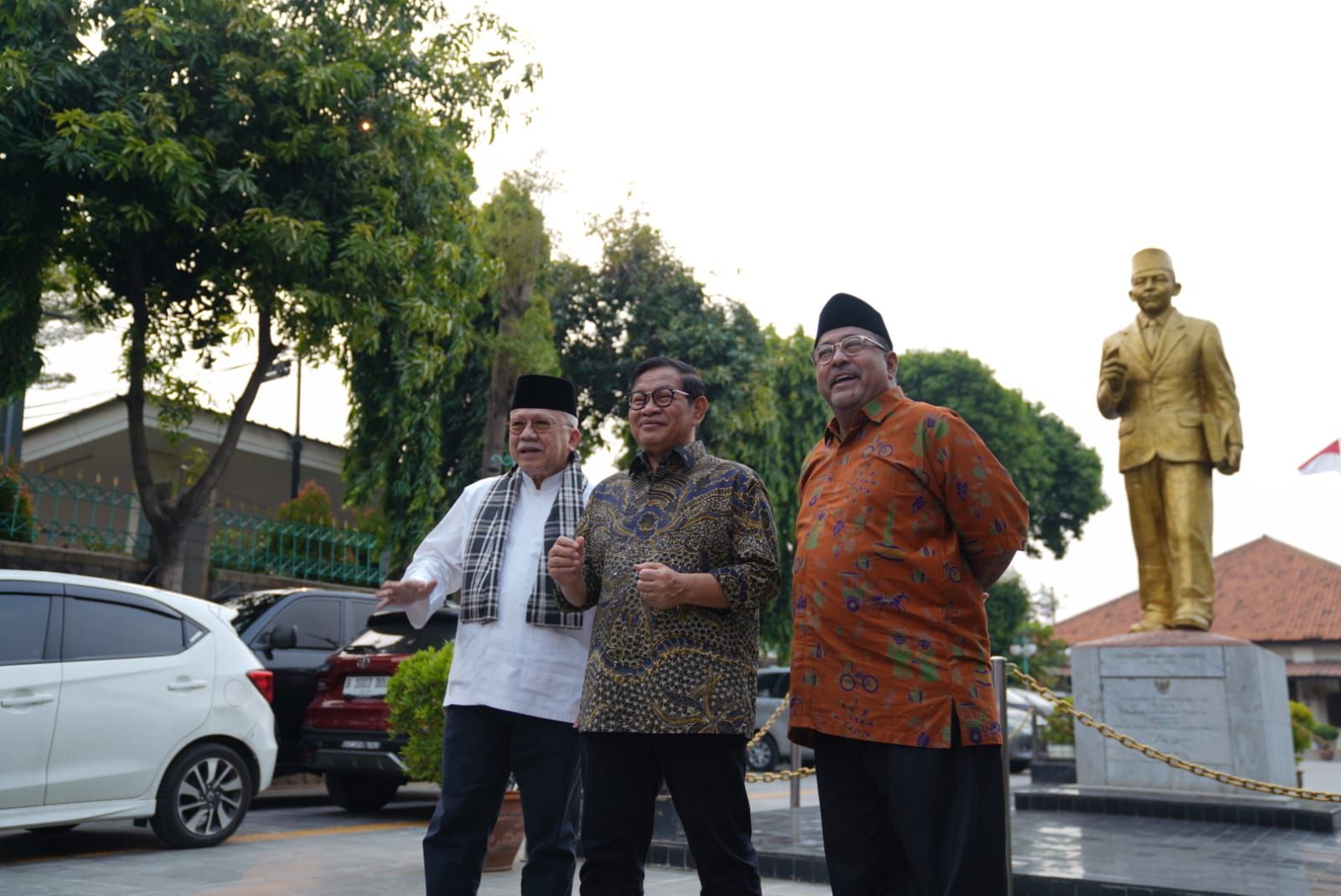 Pramono Anung bersama pasangannya Rano Karno di Pilkada Jakarta 2024 bertemu dengan mantan Gubernur Jakarta Fauzi Bowo di Museum M.H Thamrin. <b>(Dok.Istimewa)</b>