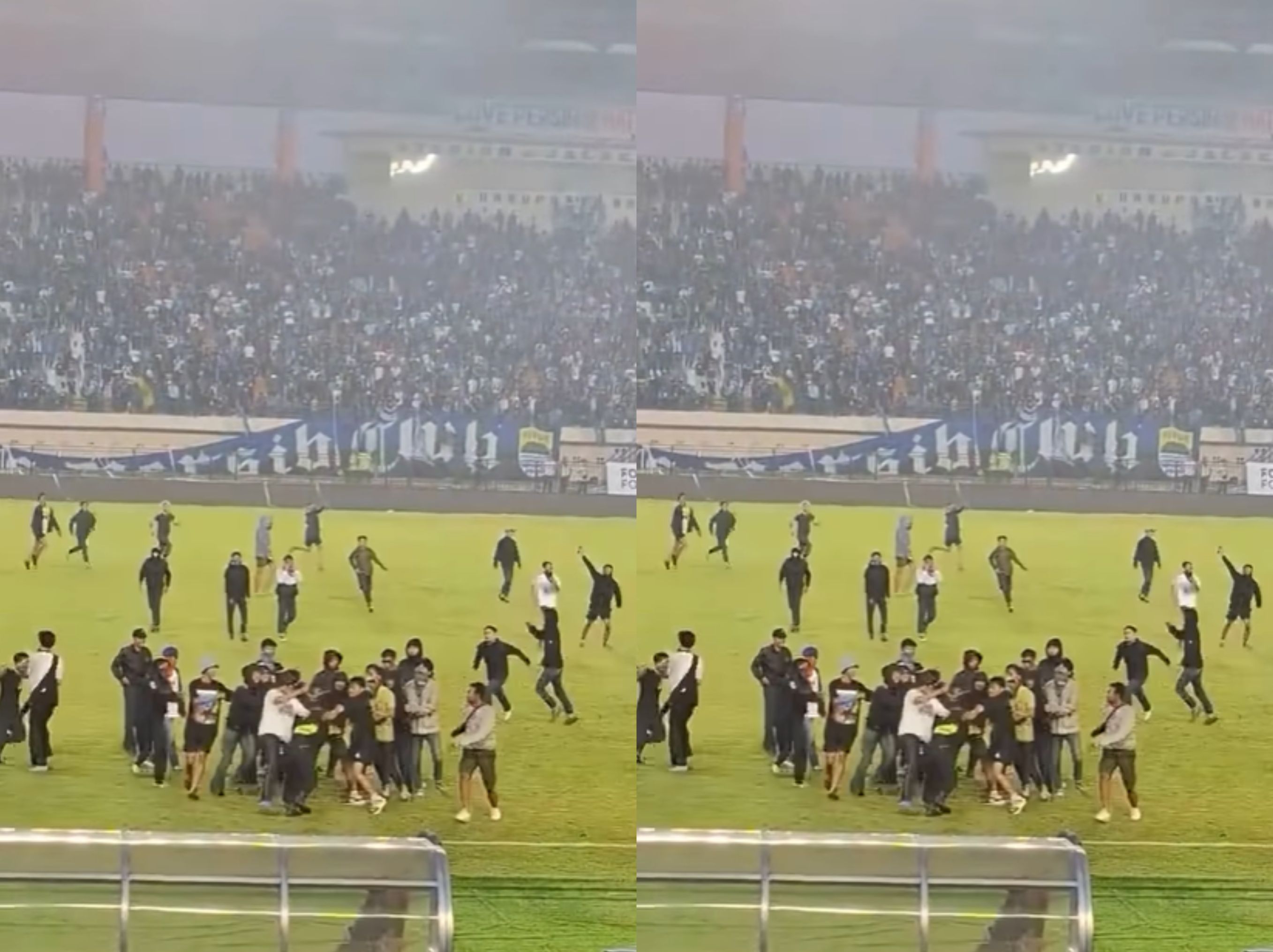 Kericuhan usai pertandingan persib lawan persija. <b>(Instagram Bandung terkini)</b>