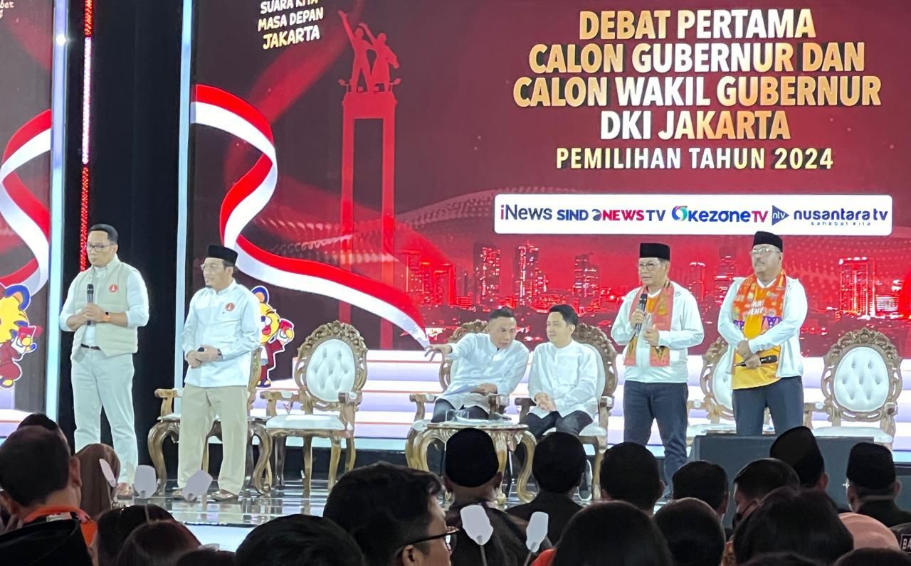 Debat perdana Pilkada Jakarta 2024. 