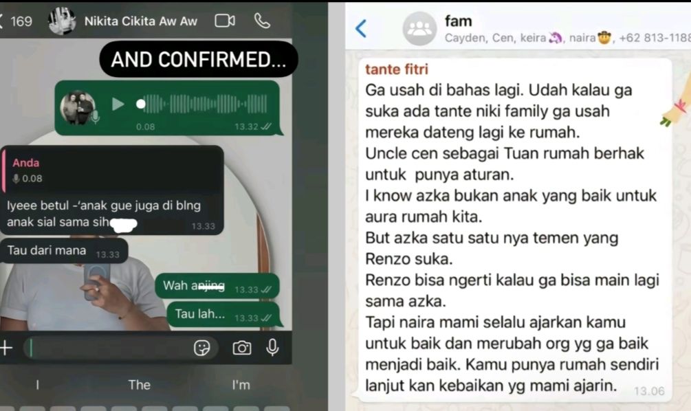 Bukti chat Nikita-Fitri Salhuteru <b>(TikTok)</b>