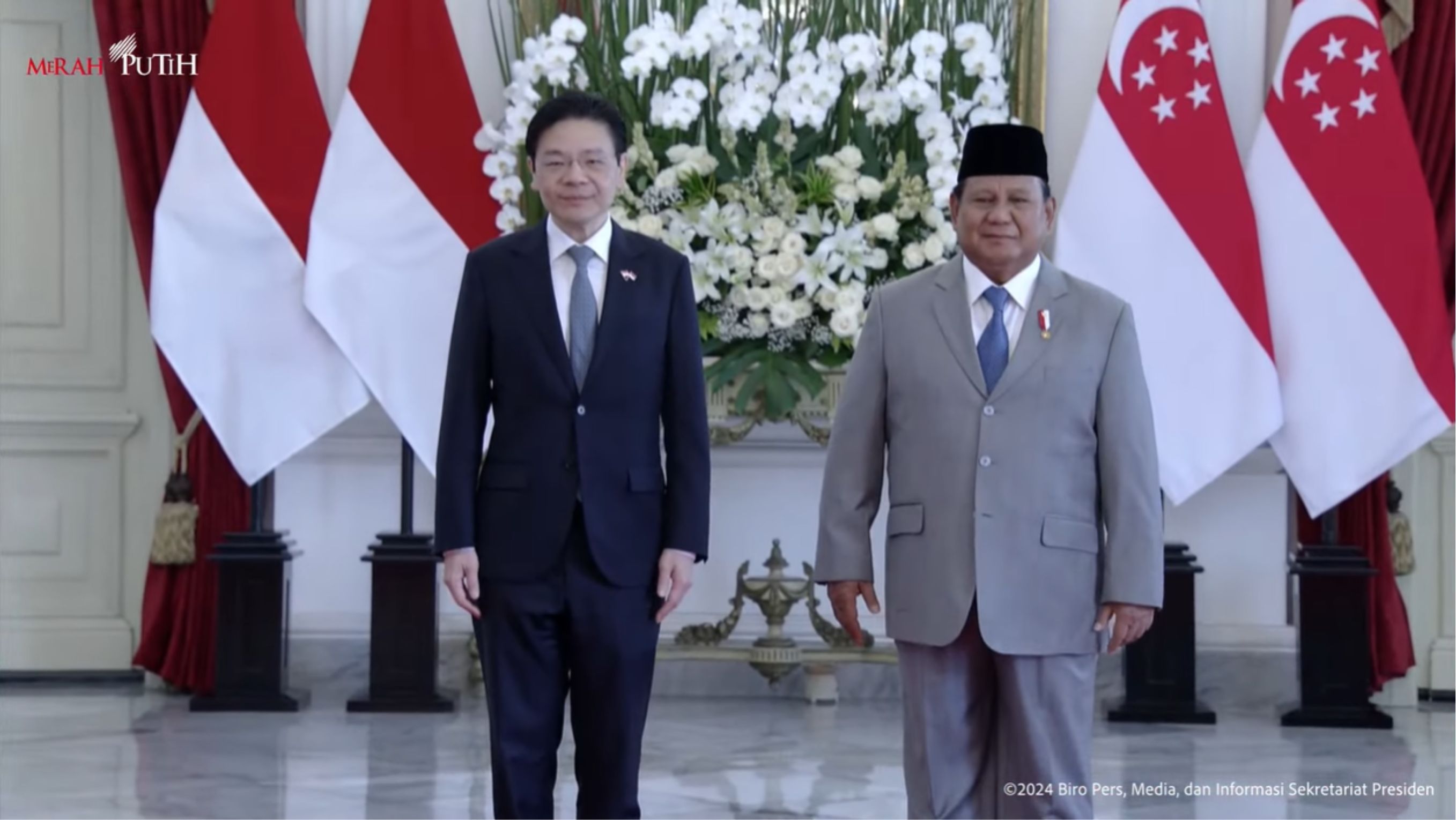 Prabowo dan Lawrence Wong <b>(YouTube)</b>