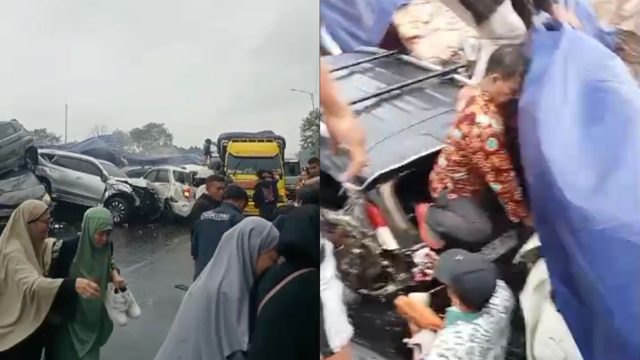 Penumpang Menyelamatkan Diri di Kecelakaan Tol Cipularang <b>(Instagram)</b>