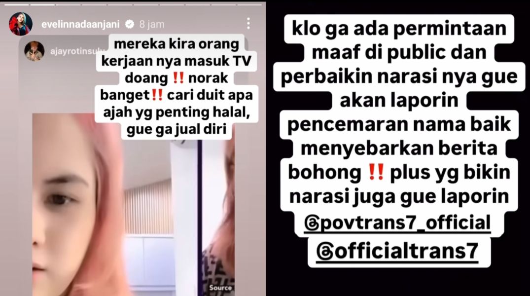 Postingan Evelin Anjani <b>(Instagram)</b>