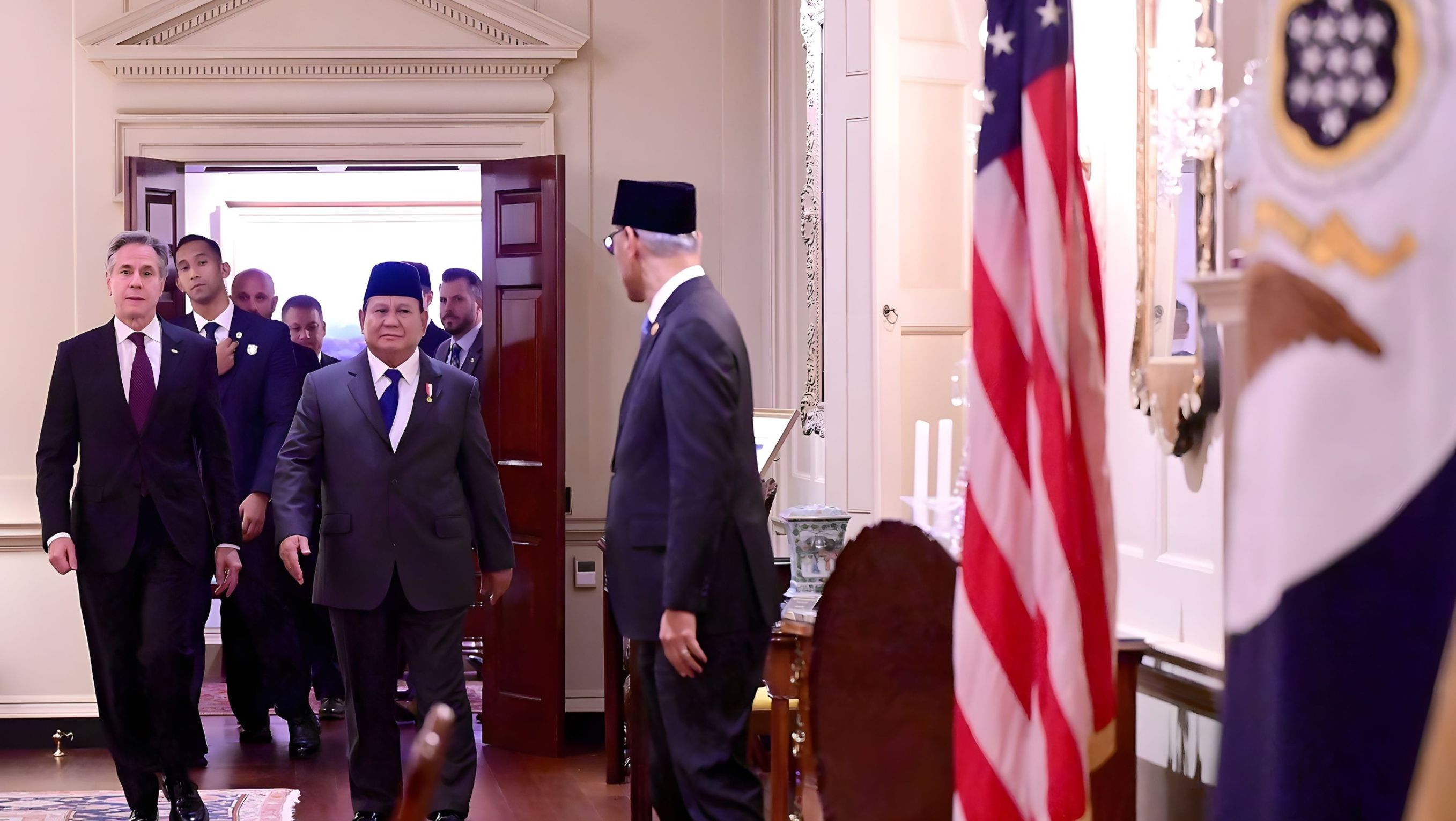 Presiden RI, Prabowo Subianto dan Menteri Luar Negeri Amerika Serikat, Antony Blinken <b>(Istimewa)</b>