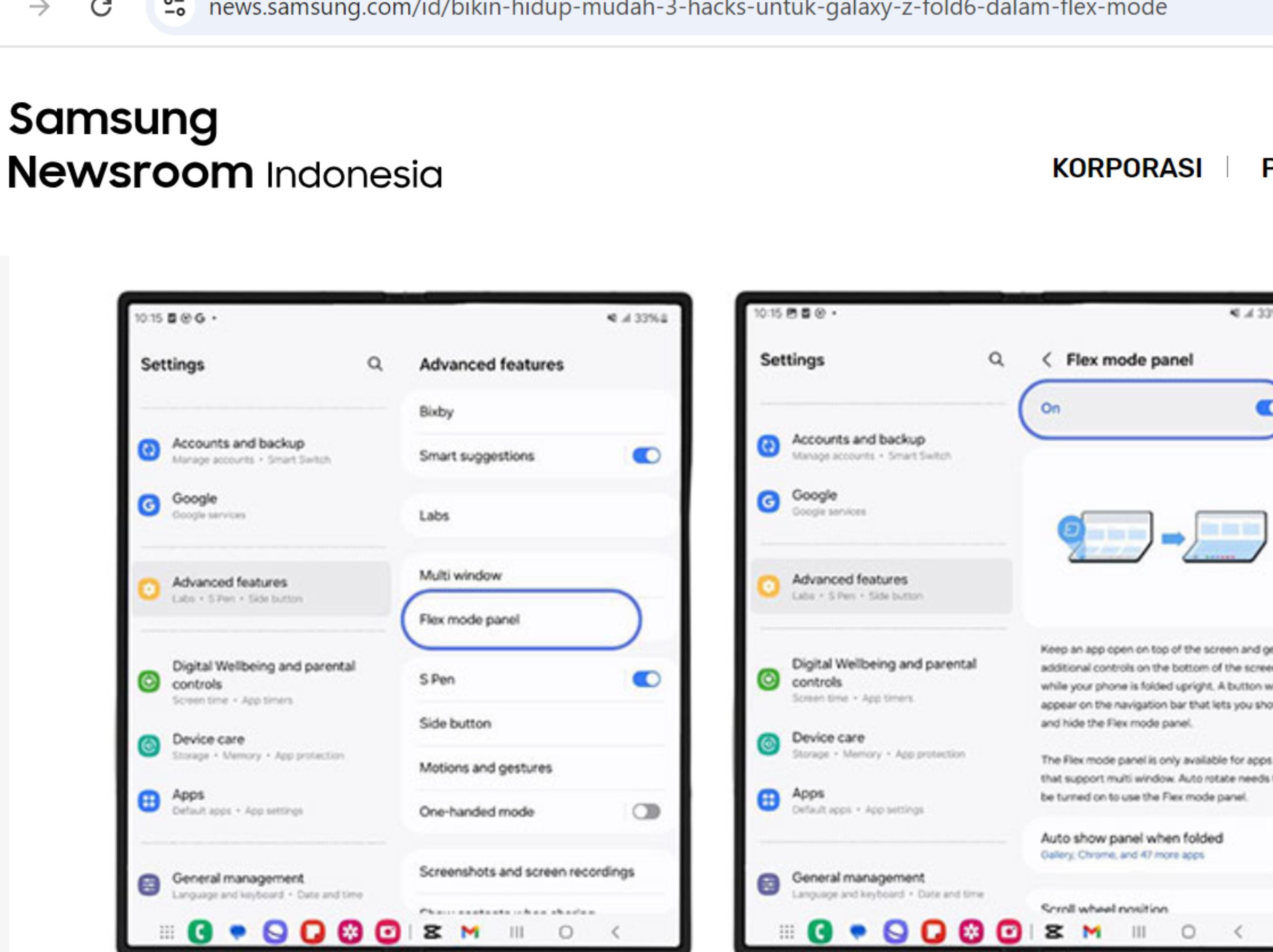 Nyalain Flex mode panel dan coba pengalaman berselancar di dunia maya lebih imersif <b>(DOKUMENTASI WEB SAMSUNG)</b>