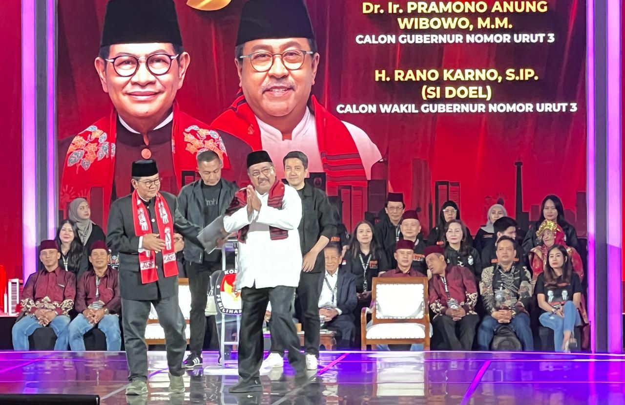 Pramono-Rano di debat terakhir Pilkada Jakarta 2024. 