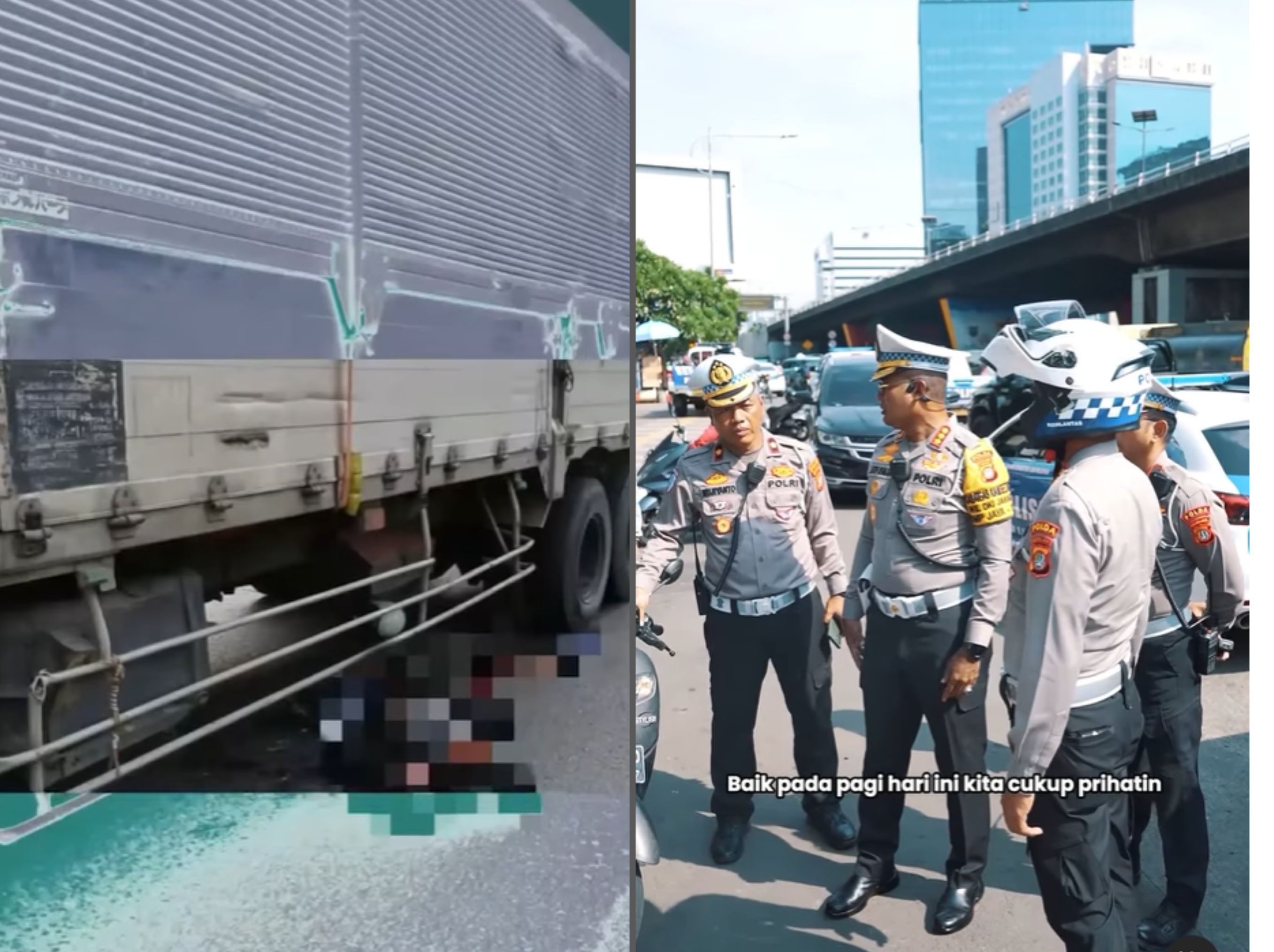 Korban terlindas truk kecelakaan di Slipi <b>(INSTAGRAM TMC POLDA METRO)</b>