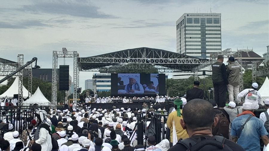 Habib Rizieq Hadiri Reuni Akbar 212  <b>(Ntvnews.id/ Adiansyah)</b>