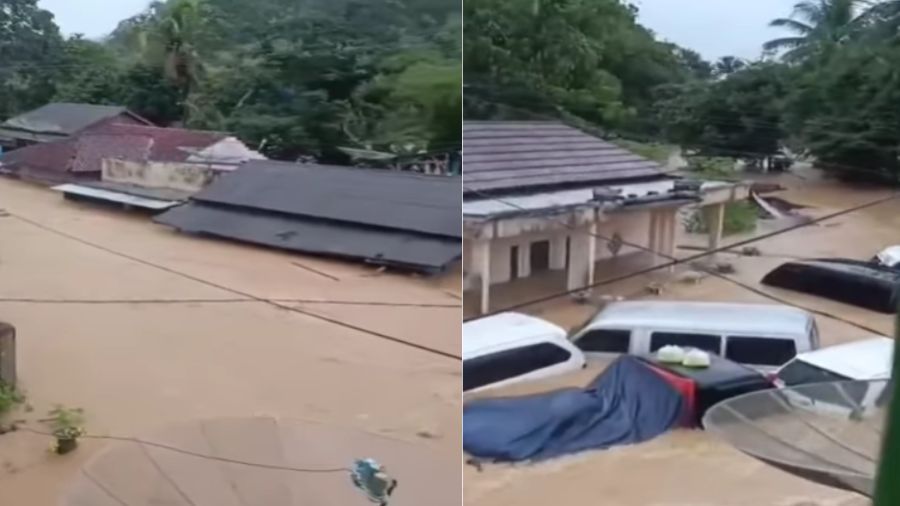 Penampakan terkini banjir di Sukabumi. <b>(Instagram)</b>