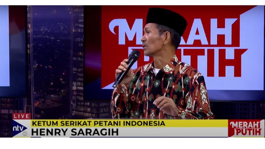 Ketua Umum Serikat Petani Indonesia, Henry Saragih. <b>(Tangkapan layar Youtube Nusantara TV)</b>