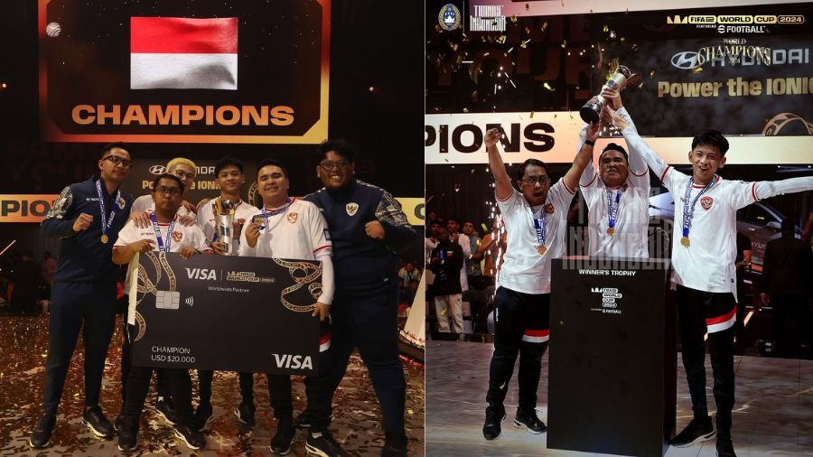 Timnas Esports Indonesia meraih gelar juara dunia dalam ajang FIFAe World Cup 2024 kategori konsol di Arab Saudi, pada Kamis malam, 12 Desember 2024. <b>(Instagram)</b>