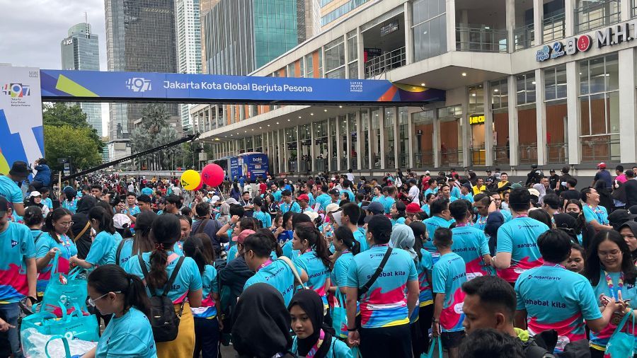 Semarak perayaan ulang tahun ke-9, Nusantara TV (NTV) di kawasan Car Free Day (CFD), Anjungan Sarinah, Jalan MH Thamrin, Jakarta Pusat, pada Minggu, 15 Desember 2024. <b>(Dokumentasi NTVnews.id/Alber Laia)</b>