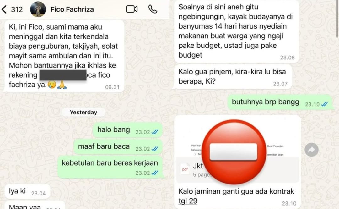 Isi Chat Fico Fachriza  <b>(Instagram )</b>