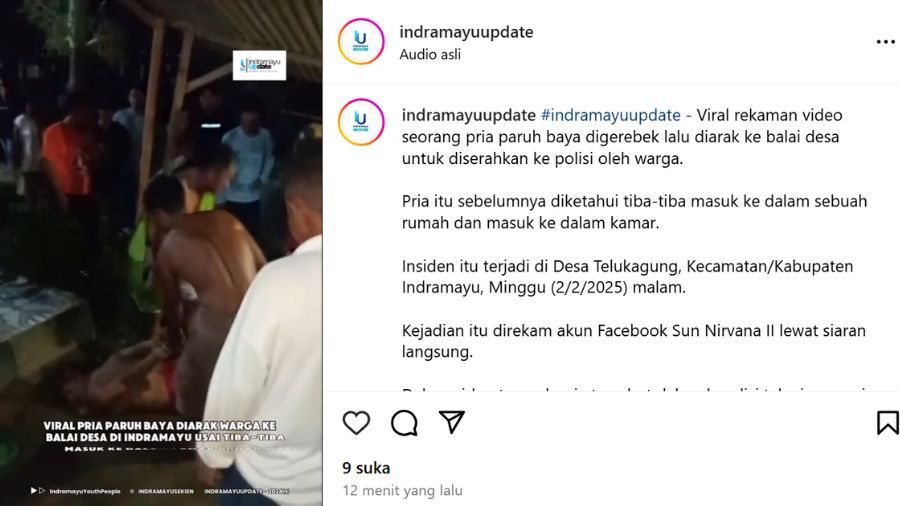 Pria paruh baya masuk kamar rumah warga di Indramayu <b>(Instagram)</b>