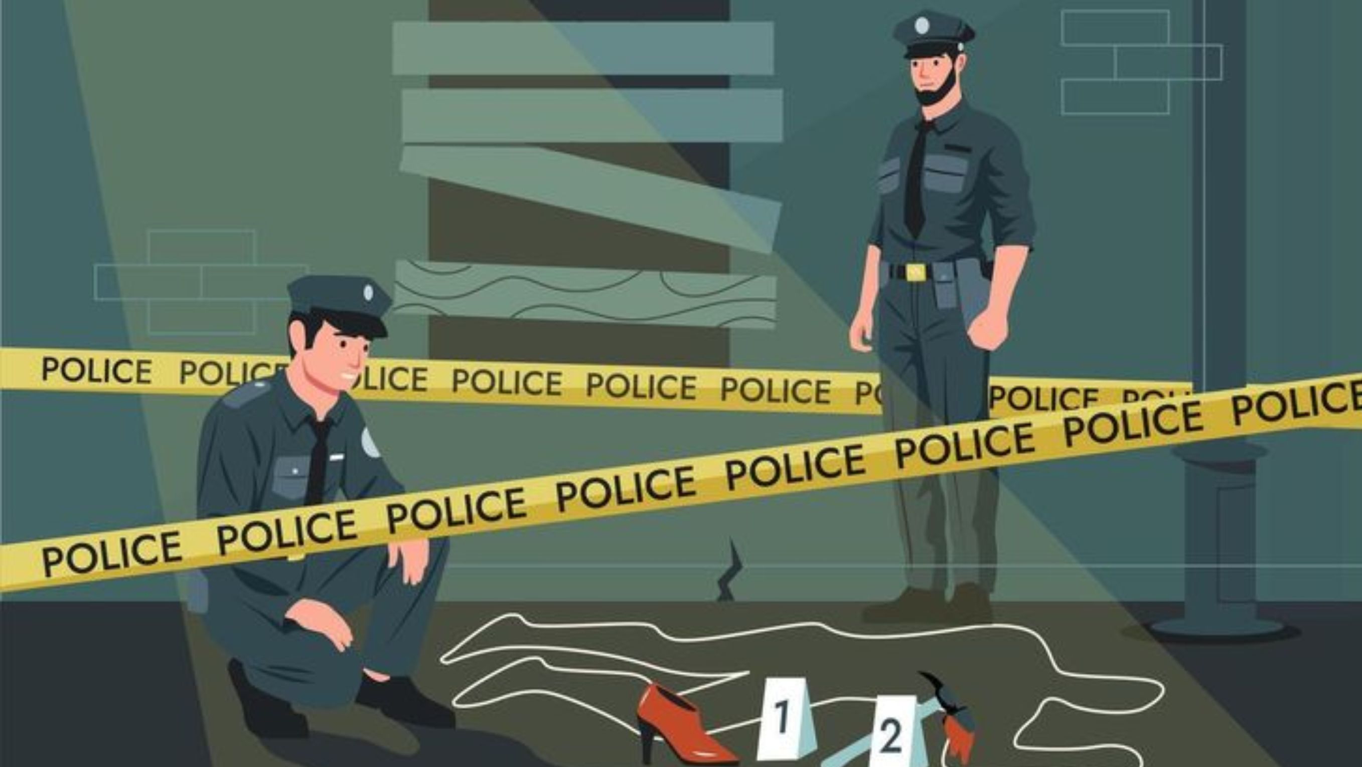 Ilustrasi Police crime scene  <b>(vecteezy.com/ Pinterest)</b>