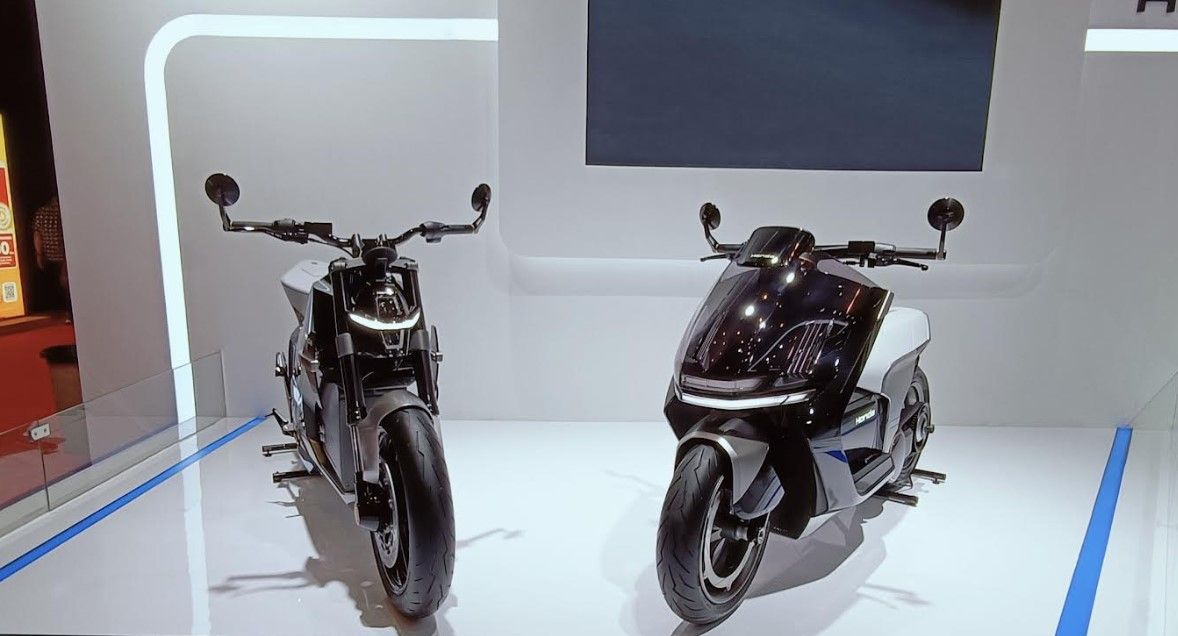 AHM memamerkan dua konsep motor listrik, EV Fun Concept dan EV Urban Concept. (Foto: Adiantoro/NTV)&nbsp;