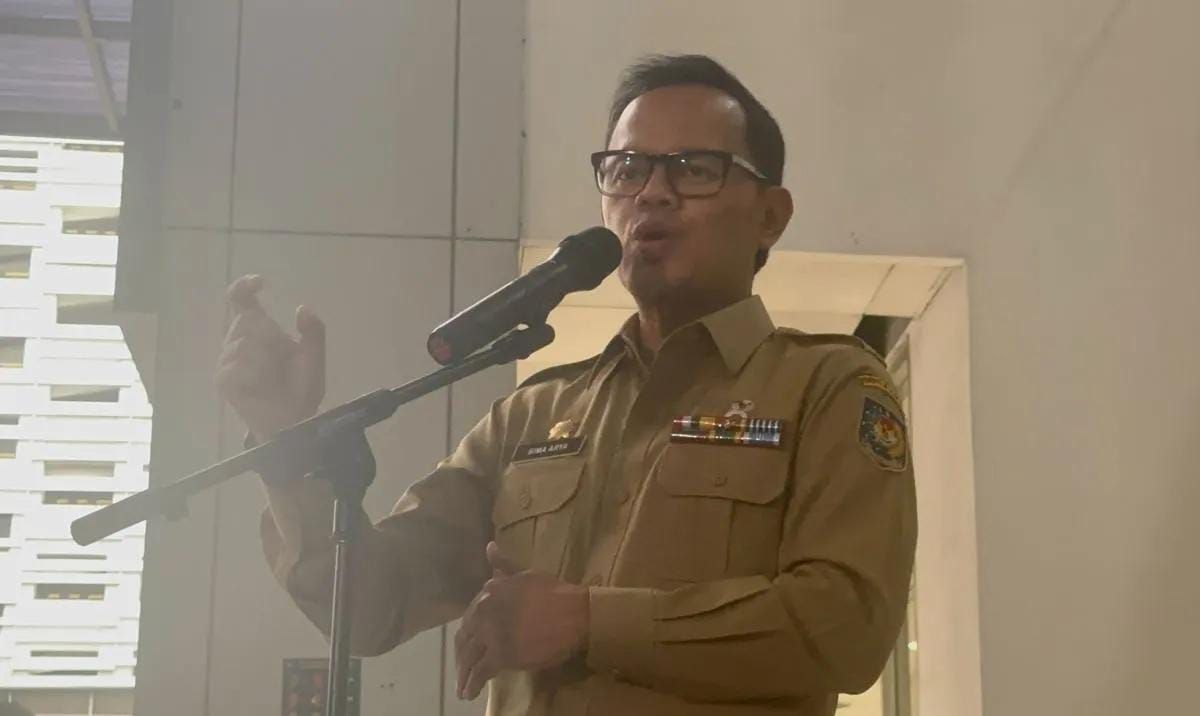 Wamendagri Bima Arya Sugiarto dalam konferensi pers di Kantor Kemendagri, Jakarta, Senin (17/2/2025).  <b>((Antara) )</b>