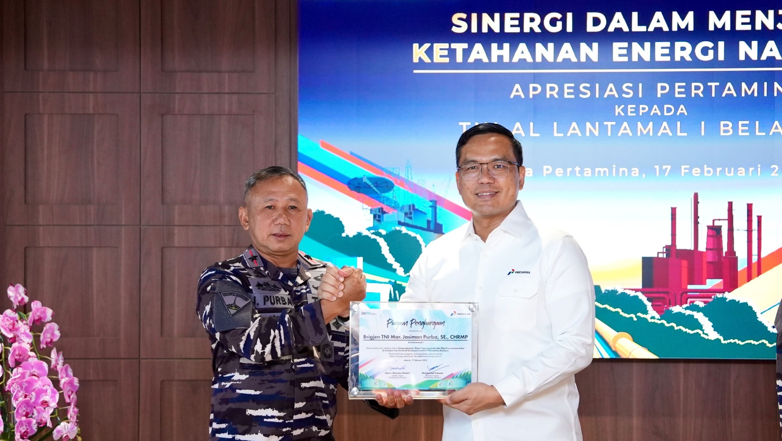 Komisaris Utama Pertamina Mochamad Iriawan menyampaikan ungkapan terima kasih kepada tim Tim F1QR TNI Angkatan Laut Lantamal 1 Belawan <b>(Pertamina)</b>