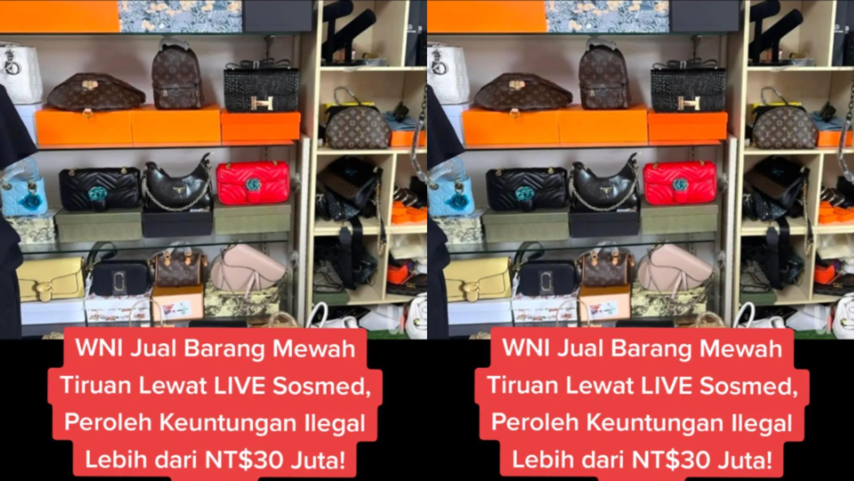 Tas Branded Tiruan Dijual Eks WNI di Taiwan <b>(TikTok)</b>