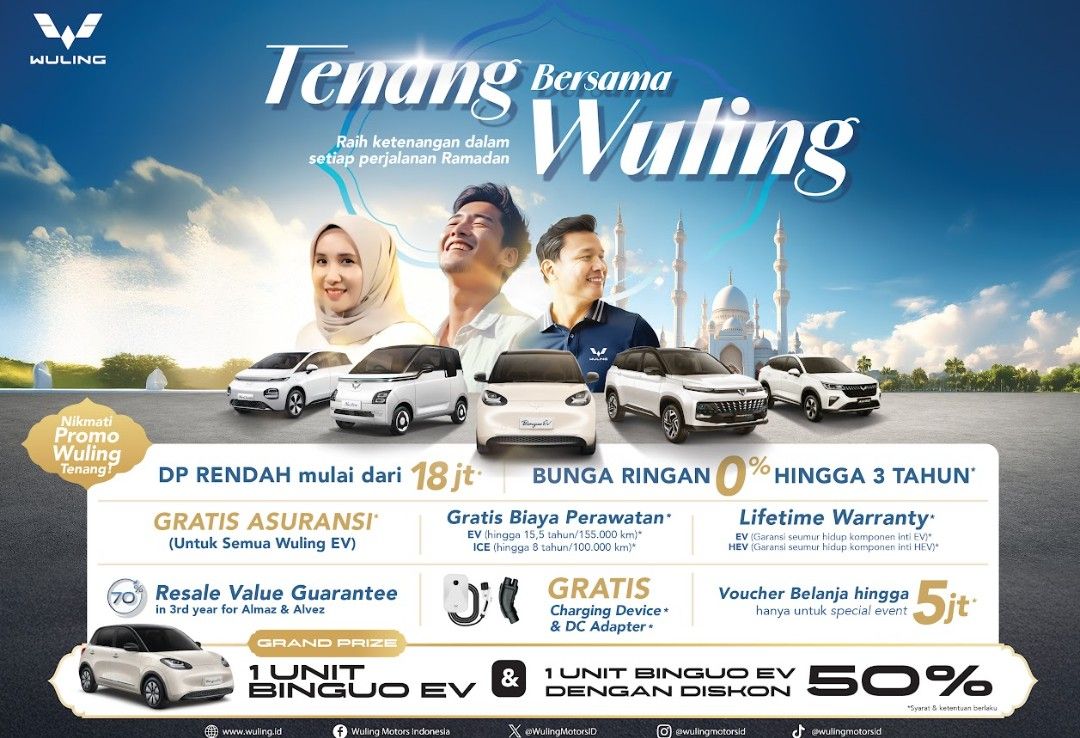 Wuling Motors menghadirkan promo spesial bertajuk &quot;Tenang Bersama Wuling&quot;. (Foto: Istimewa/Wuling)