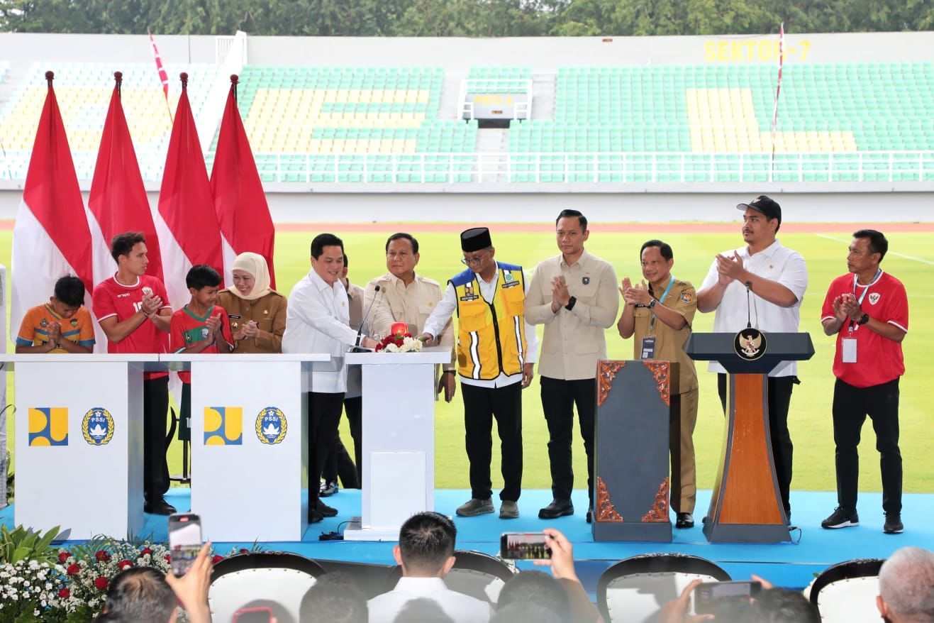 AHY di peresmian 17 Stadion <b>(KemenkoInfra/ ntvnews.id)</b>