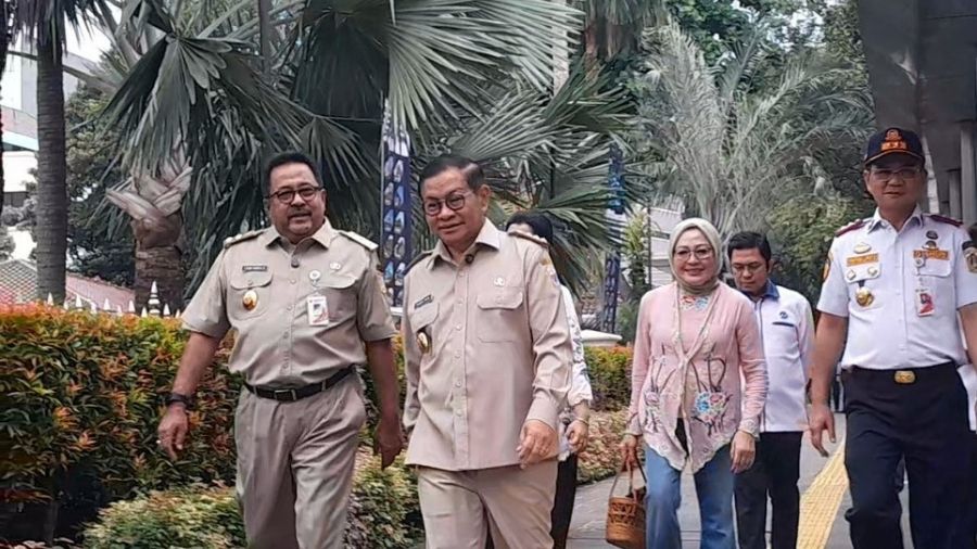 Rano Karno dan Pramono Anung <b>(Ntvnews.id/ Adiansyah)</b>