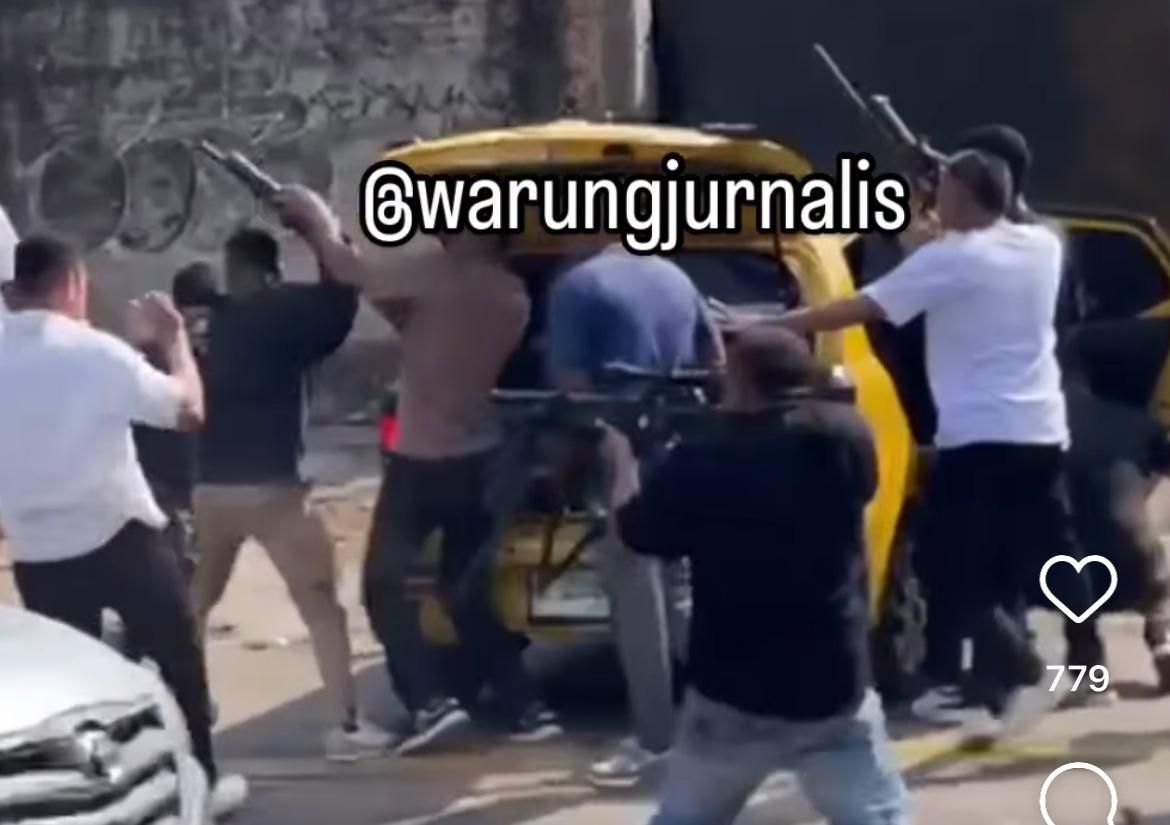 Bentrokan antar kelompok pemuda di Kemang, Jakarta Selatan. (Instagram) 