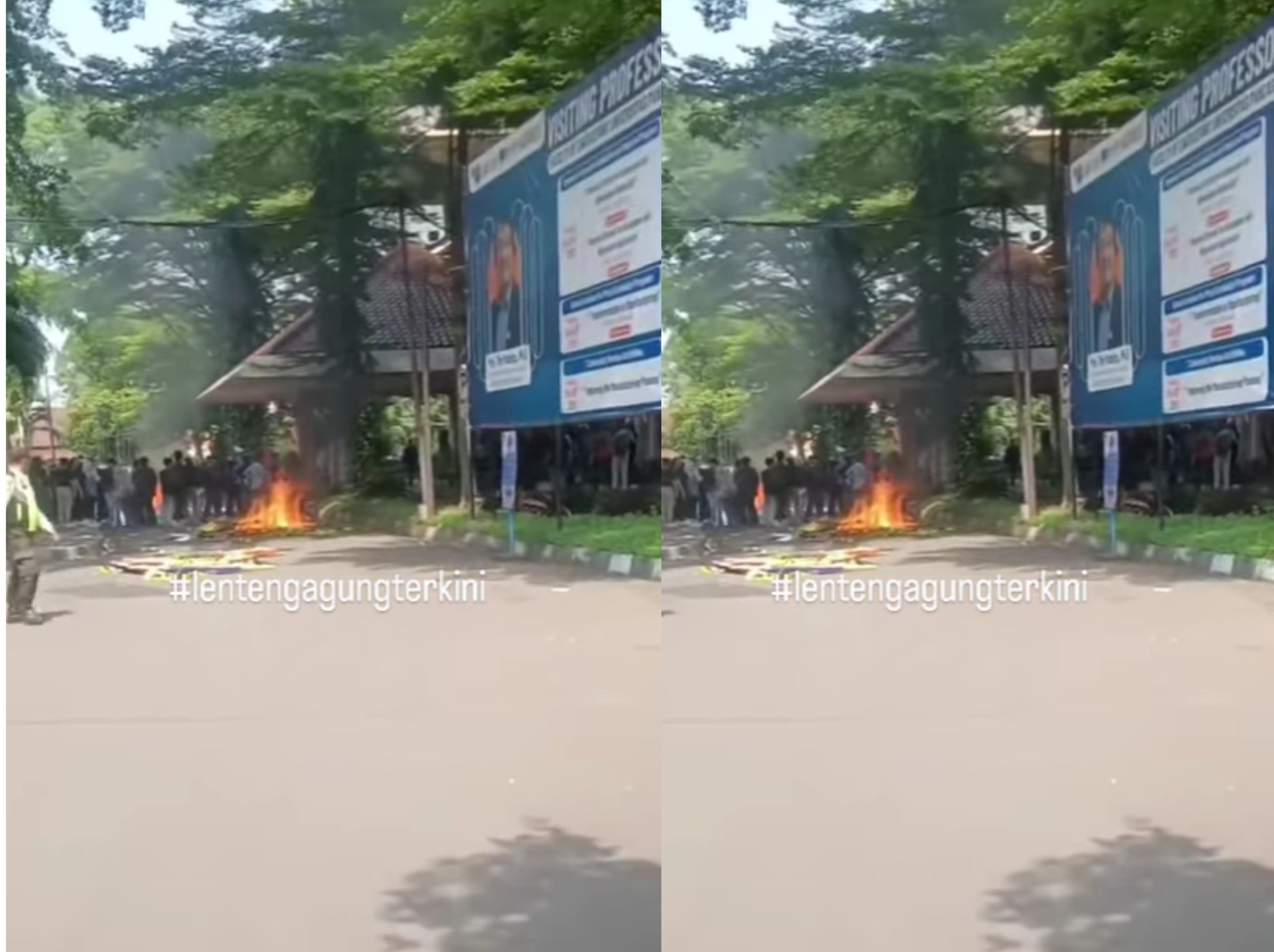 aksi bakar bakar di Universitas Pancasila <b>(lenteng agung terkini)</b>
