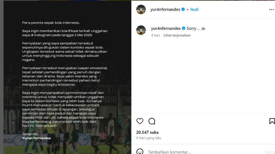 Unggahan Yuran Fernandes <b>(Tangkapan Layar)</b>