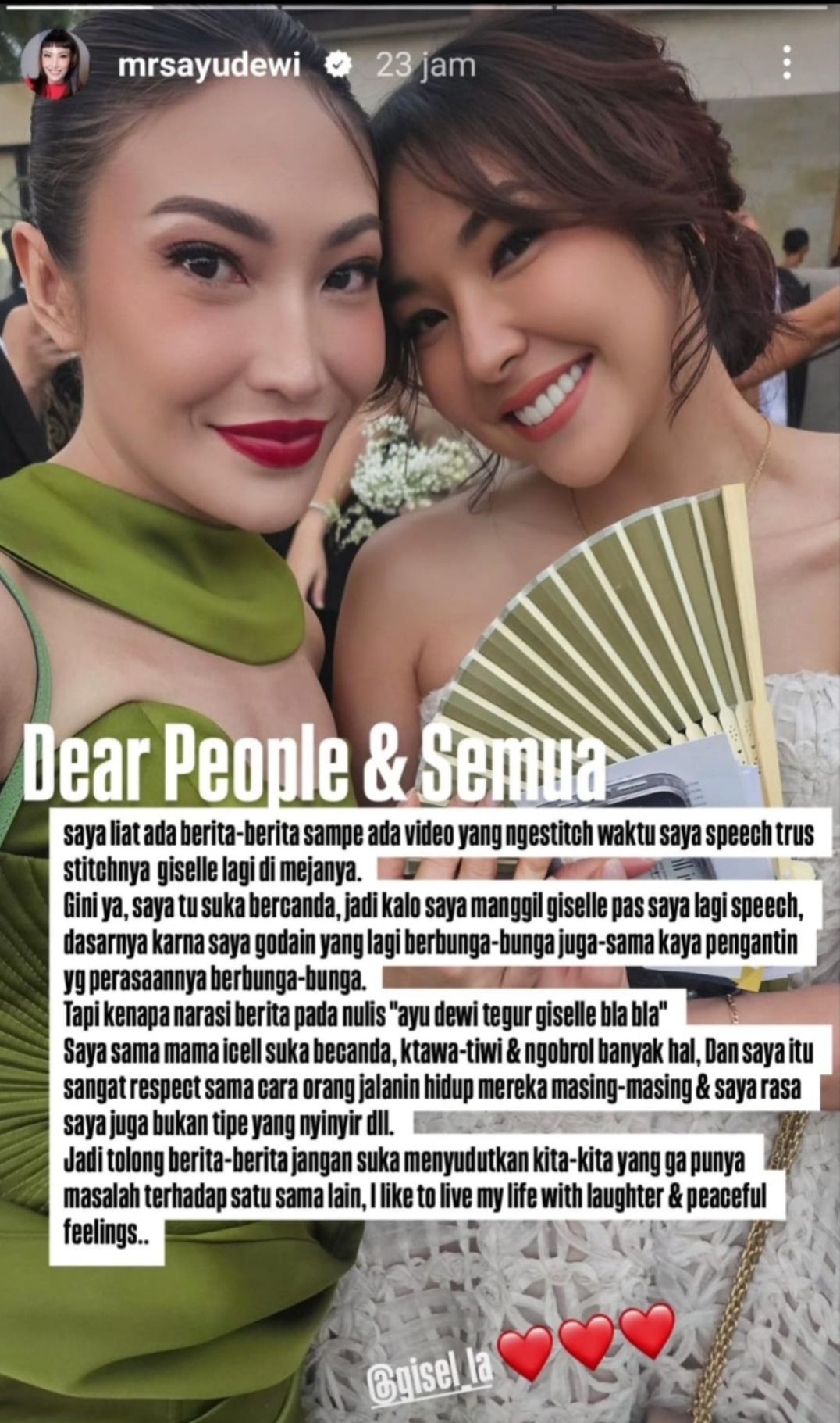 Ayu Dewi, Gisel <b>(Instagram)</b>
