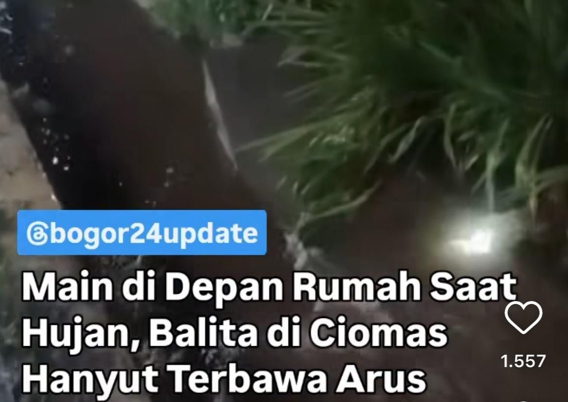 Selokan lokasi pencarian korban. (Instagram) 