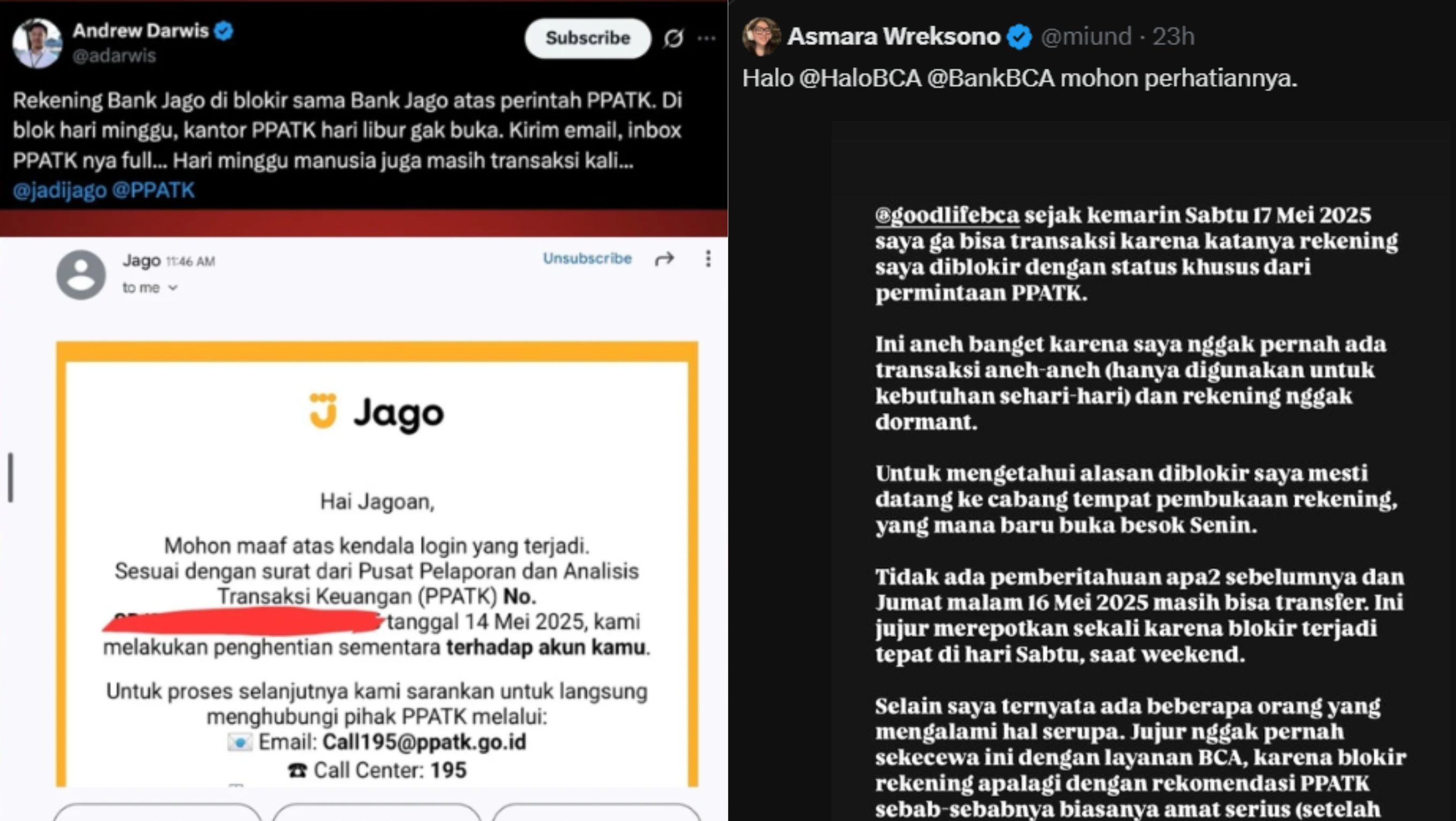 Rekening Diblokir PPATK <b>(Instagram)</b>