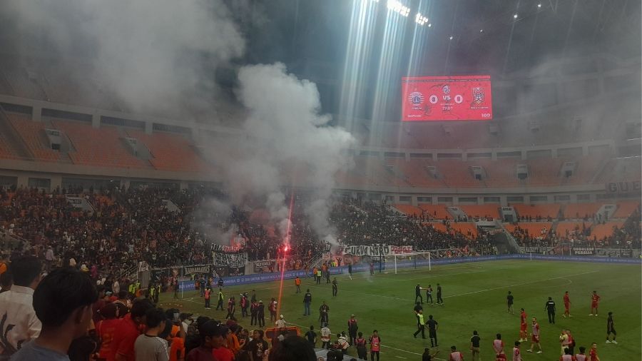 The Jack di pertandingan Persija vs malut united di JIS <b>(Ntvnews.id/ Adiansyah)</b>