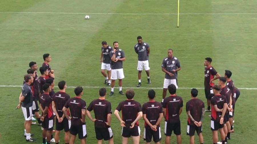 Tim Nasional (Timnas) Indonesia mulai menjalani pemusatan latihan (TC) perdana di Bali United Training Center, Kabupaten Gianyar, Bali, Senin (26/5/2025).  <b>(Dok.Antara)</b>