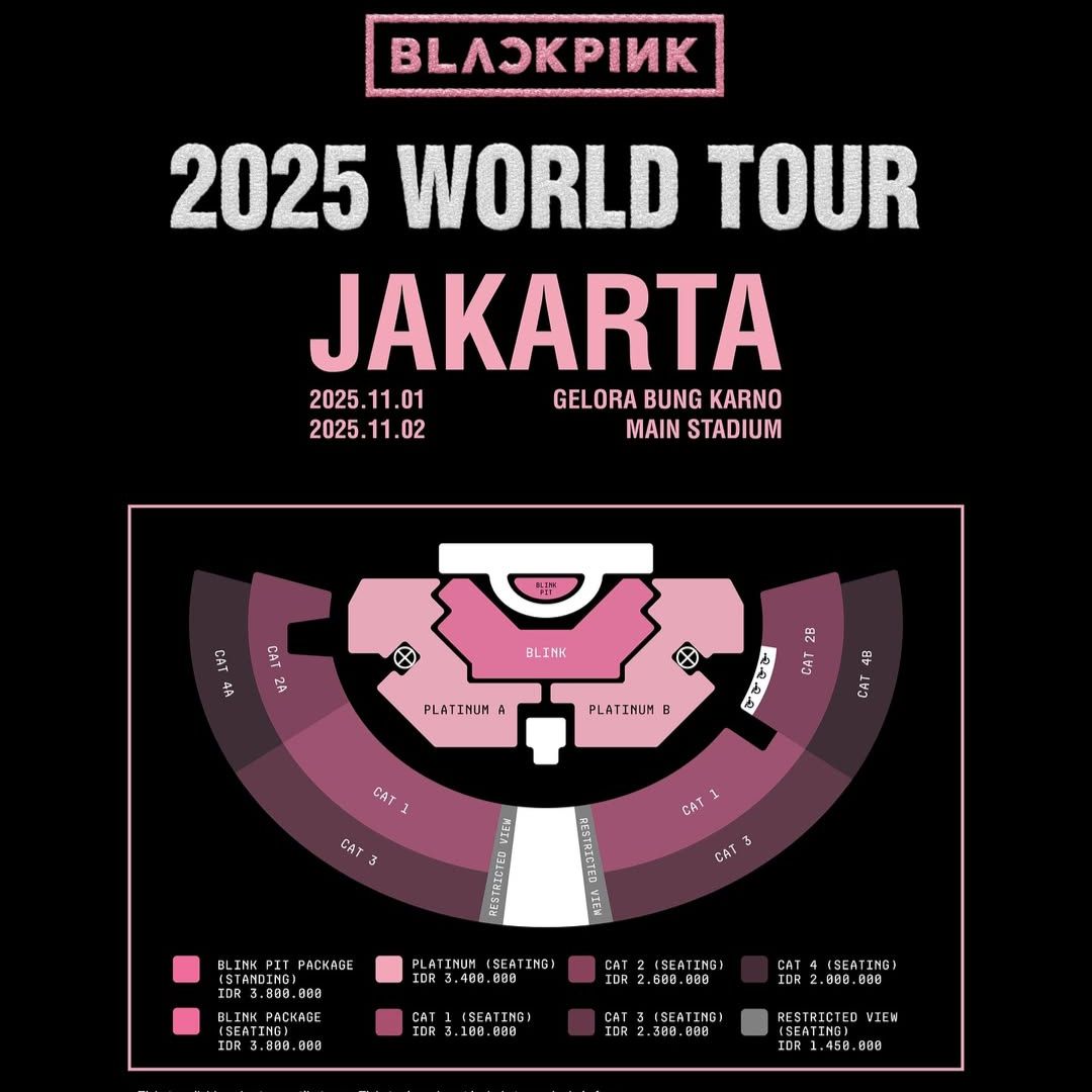 Daftar lengkap harga tiket konser Deadline BLACKPINK Jakarta <b>(Instagram)</b>