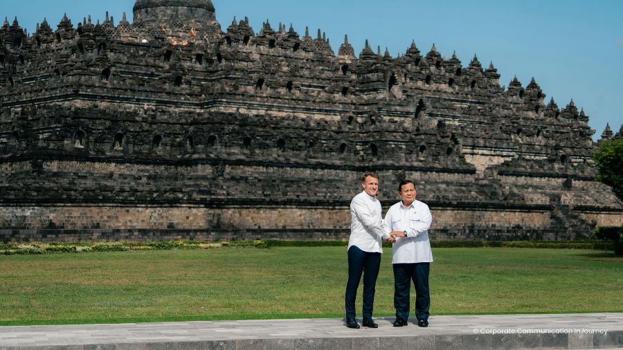 Presiden Prancis Emmanuel Macron dan Presiden RI Prabowo Subianto <b>(Dok: Ntvnews.id)</b>
