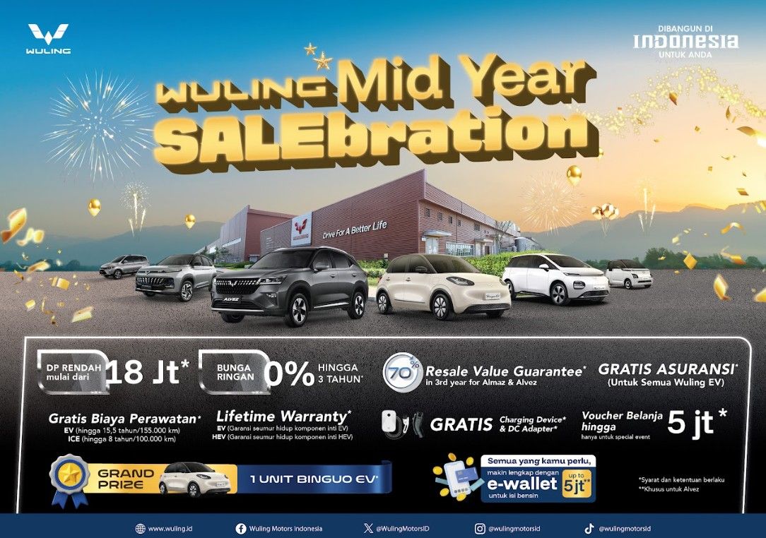 Wuling Motors (Wuling) menghadirkan promo istimewa bertajuk &quot;Wuling Mid Year SALEbration&quot;. (Foto: Istimewa/Wuling)