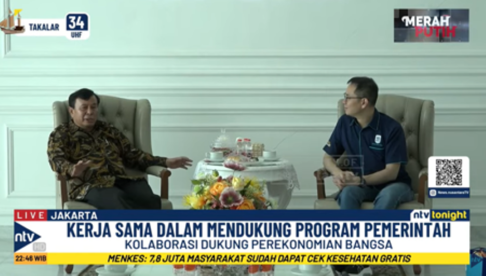 Presiden Komisaris NT Corporation Nurdin Tampubolon berbincang dengan Chief Executif Officier (CEO) dan Owner Unifam Steven Erwin Wijaya