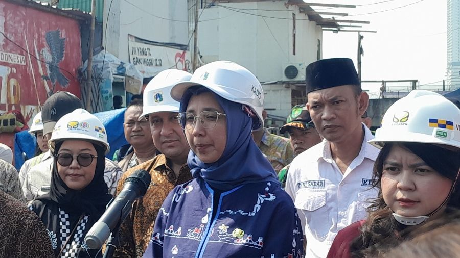 Kepala Dinas Sumber Daya Air (SDA) DKI Jakarta, Ika Agustin <b>(Ntvnews.id/ Adiansyah)</b>