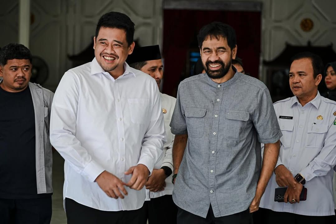 Gubernur Sumut Bobby Nasution dan Gubernur Aceh Muzakir Manaf/Ist