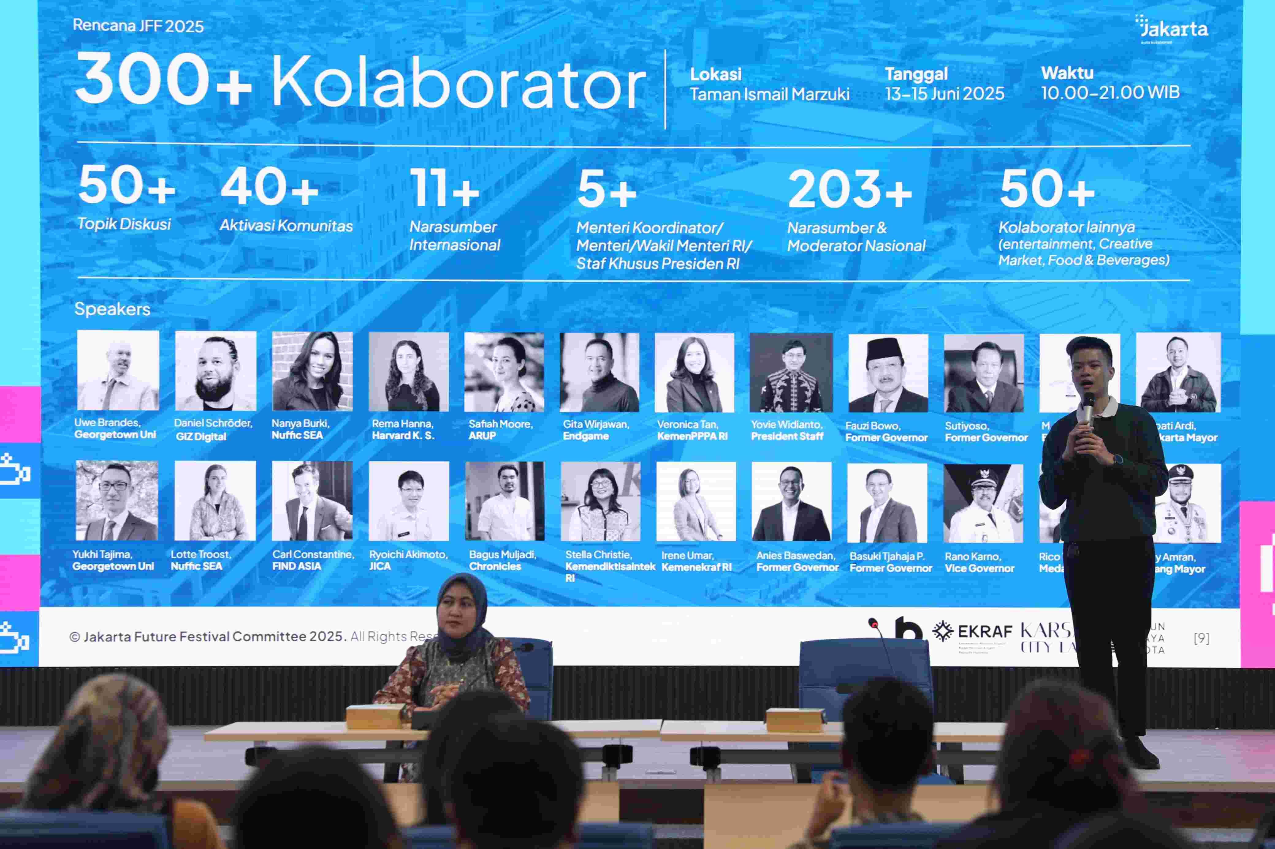 Konferensi pers Jakarta Future Festival (JFF) 2025 di Jakarta, Kamis (12/6/2025).  <b>(Humas Pemprov DKI/ Ntvnews.id)</b>