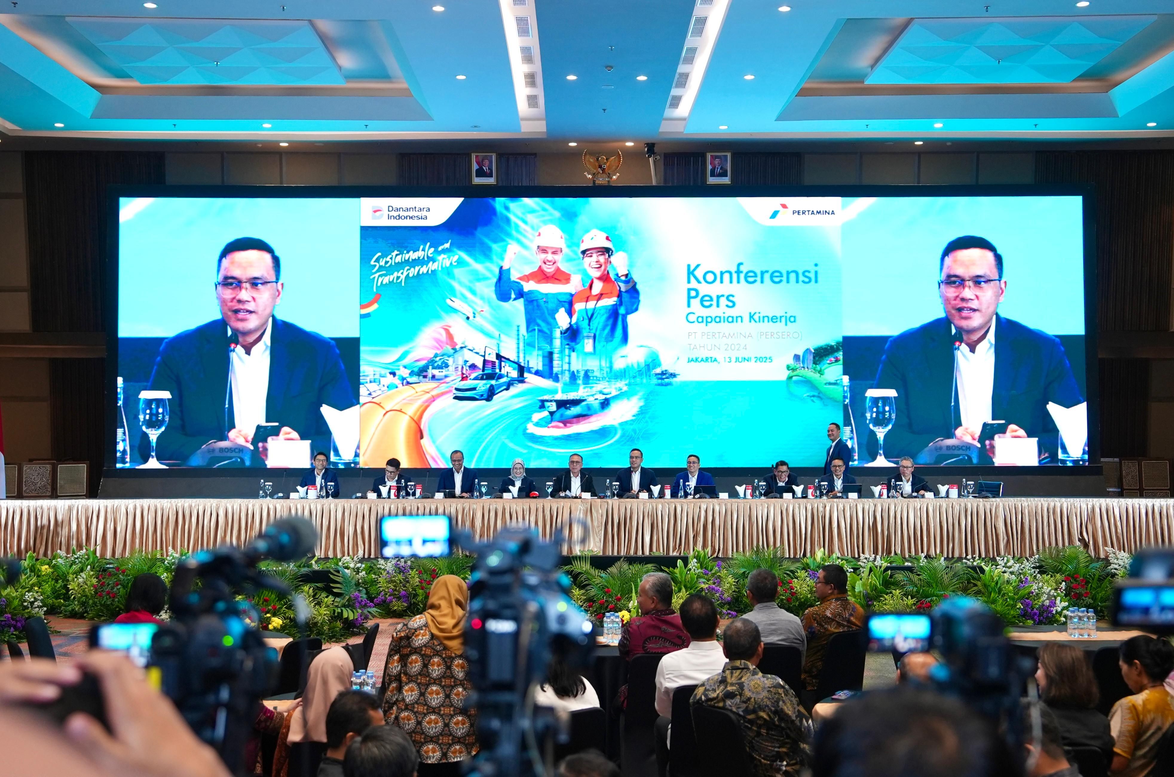 Konferensi pers Capaian Kinerja PT Pertamina (Persero) 2024 di Grha Pertamina, Jumat, 13 Juni 2025. <b>(Pertamina)</b>