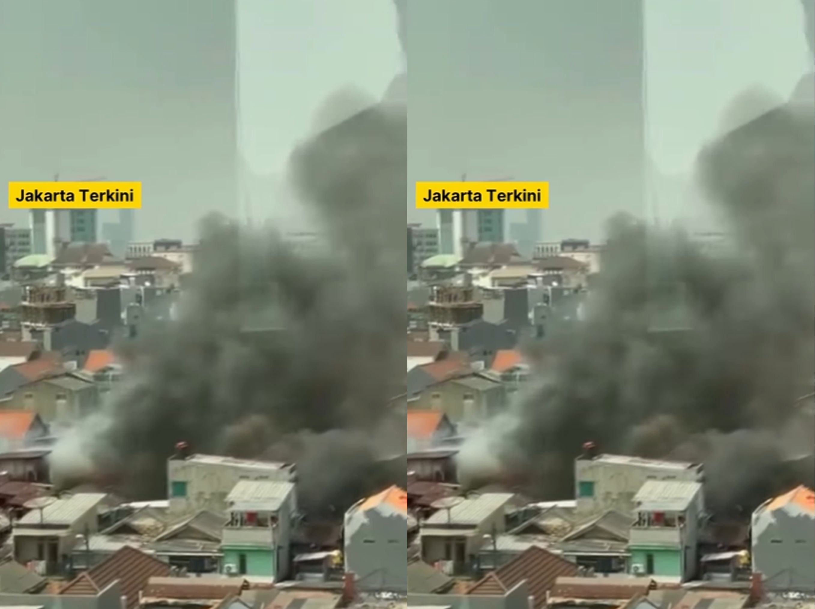 Kebakaran melanda rumah warga di kawasan Kwitang, Jakarta Pusat siang ini, Kamis (26/6/2025). Petugas Pemadam Kebakaran sudah terjun ke lokasi.  <b>(jakarta terkini)</b>