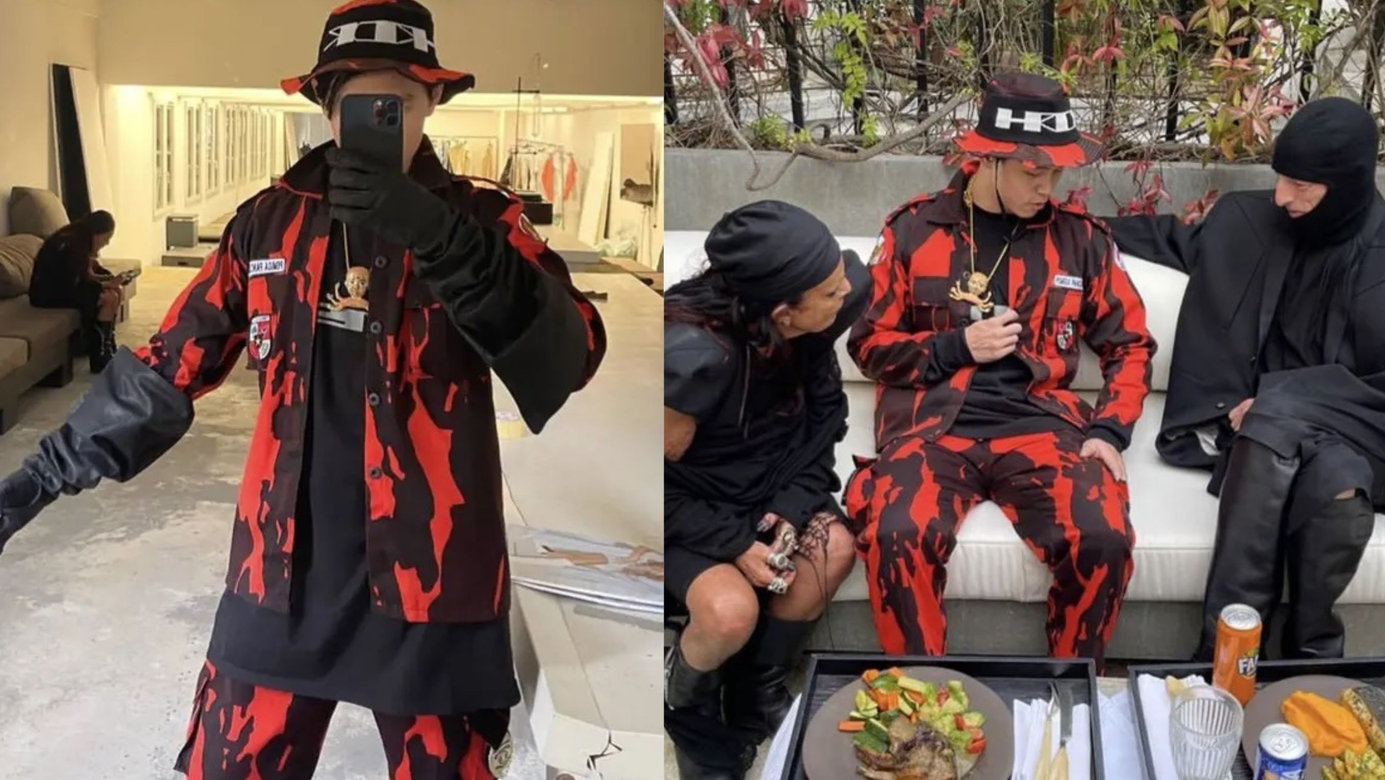 Desainer sekaligus selebgram Arnold Putra mengenakan busana mirip seragam Pemuda Pancasila saat menghadiri Paris Fashion Week 2022. <b>(Instagram)</b>