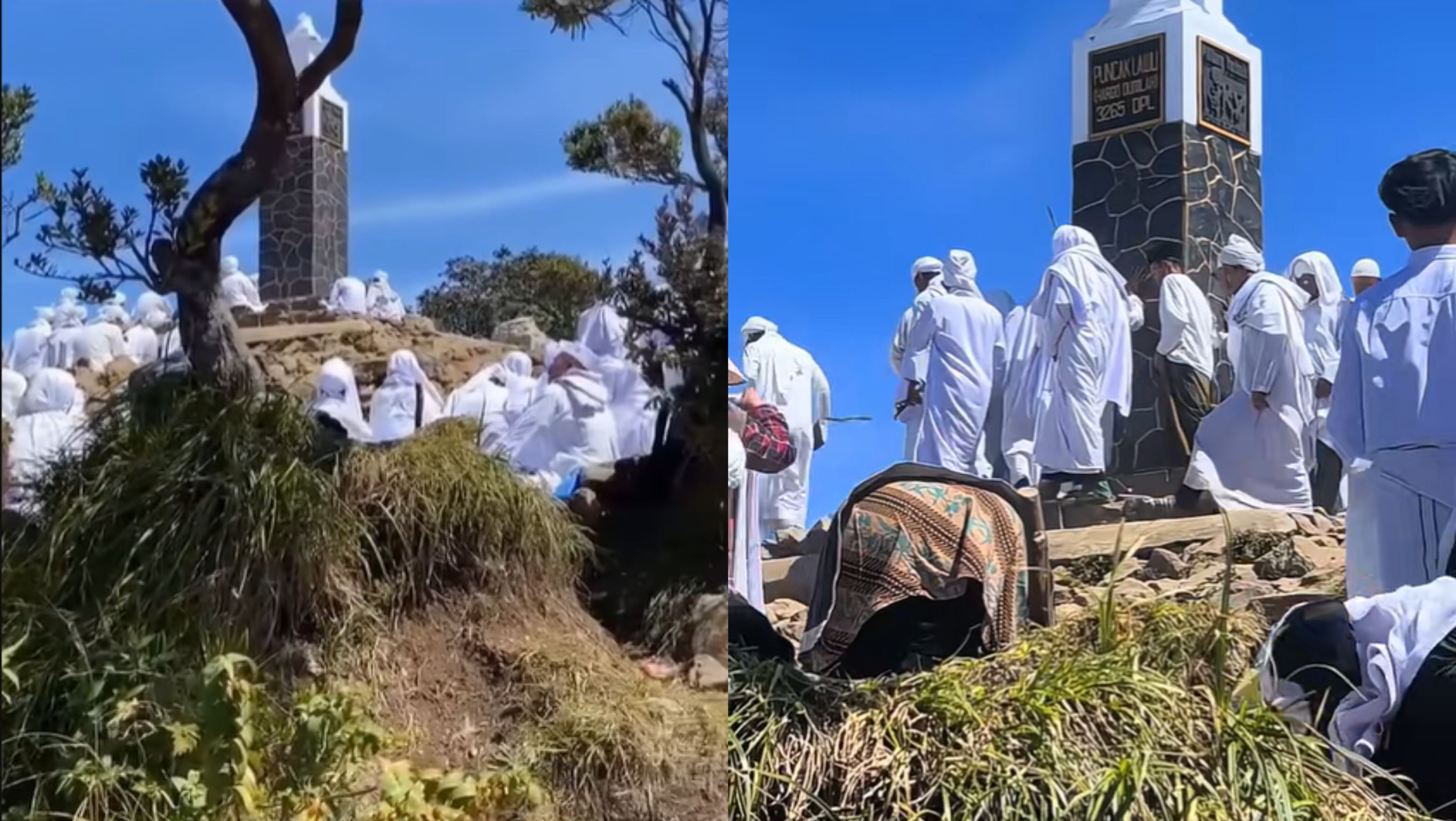 Warga Berbaju Putih di Puncak Gunung Lawu <b>(Instagram)</b>