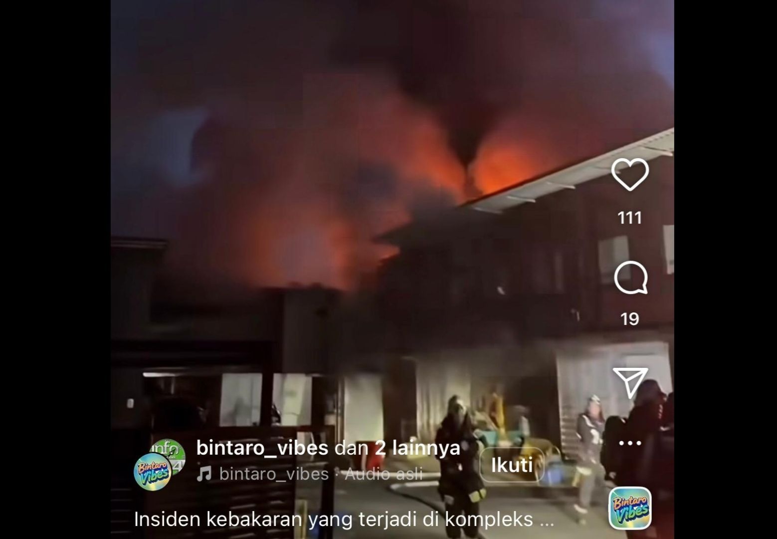 Kebakaran di Jepang yang diduga karena ulah WNI.  <b>(Instagram)</b>