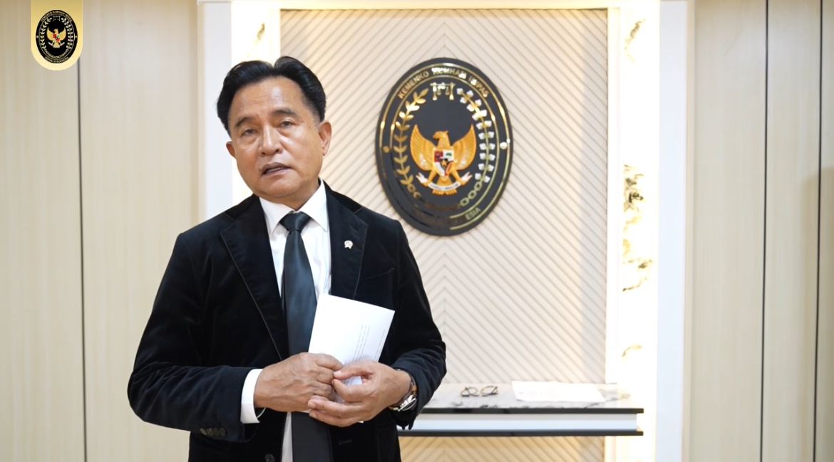 Menteri Koordinator Bidang Hukum, HAM, Imigrasi dan Pemasyarakatan (Menko Kumham Imipas) RI Yusril Ihza Mahendra  <b>(Istimewa)</b>