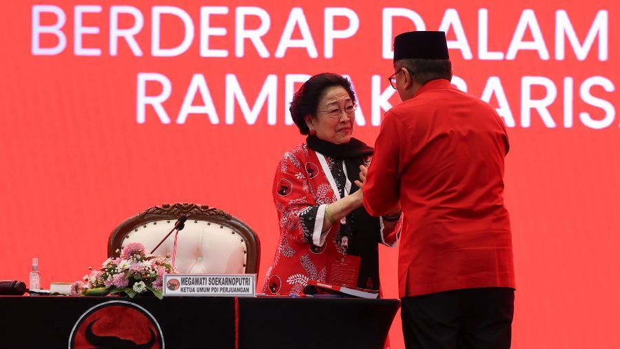 Ketua Umum PDI Perjuangan, Megawati Soekarnoputri dan Sekretaris Jenderal PDIP Hasto Kristiyanto. <b>(Dok.Ntvnews.id)</b>