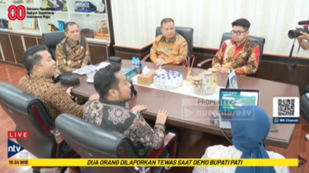 Mentrans Muhammad Iftitah Sulaiman Suryanagara menerima audiensi Direksi Nusantara TV dan Pemimpin Redaksi Nusantara TV