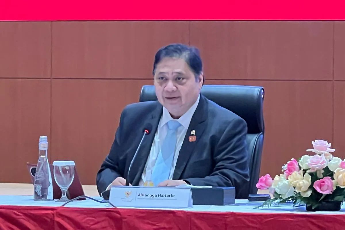 Menko Perekonomian Airlangga Hartarto menghadiri Konferensi Pers RAPBN dan Nota Keuangan 2026 di Jakarta, Jumat, 15 Agustus 2025. <b>(ANTARA)</b>